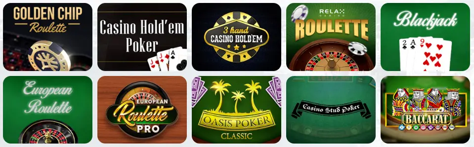 Jeux de table au SuperNova Casino